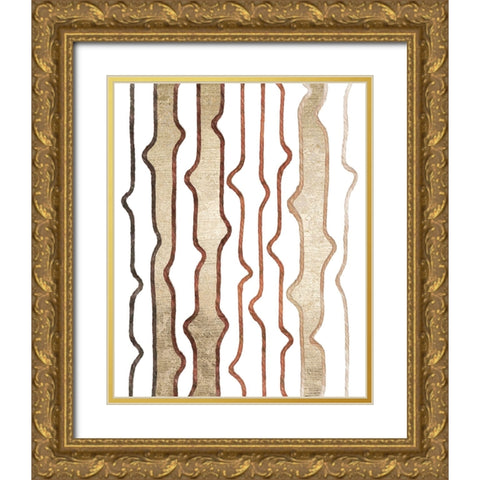 Jagged Flow III Gold Ornate Wood Framed Art Print with Double Matting by Saunders, Alonzo