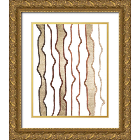 Jagged Flow IV Gold Ornate Wood Framed Art Print with Double Matting by Saunders, Alonzo