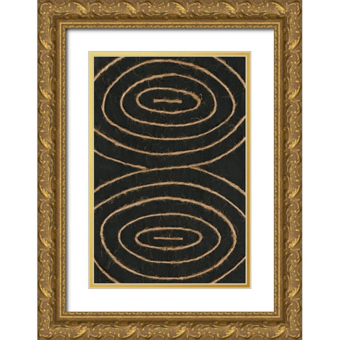 Linked In II Gold Ornate Wood Framed Art Print with Double Matting by Saunders, Alonzo