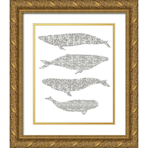 Dashed Whale Chart II Gold Ornate Wood Framed Art Print with Double Matting by Vision Studio