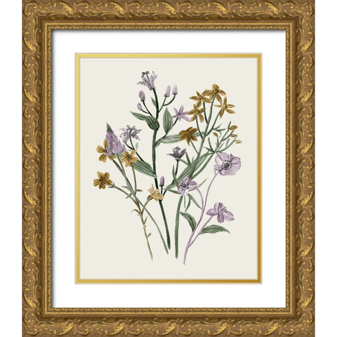 Honey Spring Wildflowers I Gold Ornate Wood Framed Art Print with Double Matting by Wang, Melissa