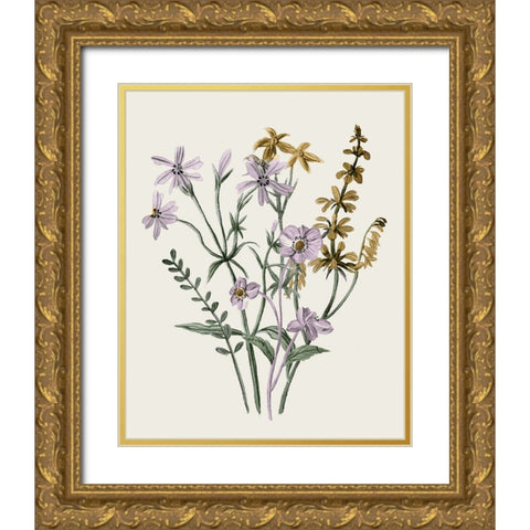 Honey Spring Wildflowers II Gold Ornate Wood Framed Art Print with Double Matting by Wang, Melissa