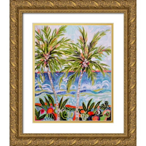 Tropical Vibes I Gold Ornate Wood Framed Art Print with Double Matting by Fields, Karen