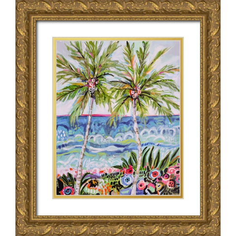 Tropical Vibes II Gold Ornate Wood Framed Art Print with Double Matting by Fields, Karen