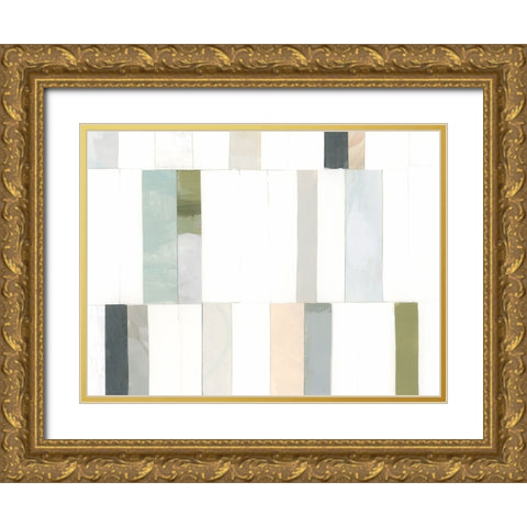 Litmus Collage II Gold Ornate Wood Framed Art Print with Double Matting by Vess, June Erica