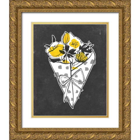 Bright Bouquet I Gold Ornate Wood Framed Art Print with Double Matting by Wang, Melissa