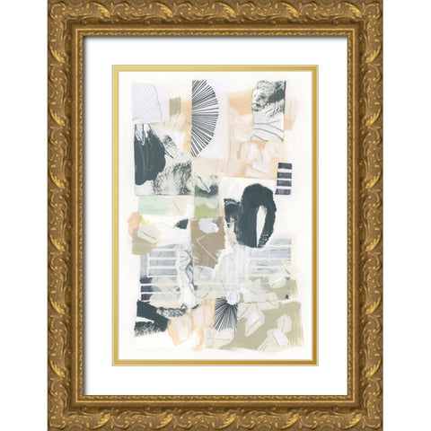 Washi Panel II Gold Ornate Wood Framed Art Print with Double Matting by Vess, June Erica