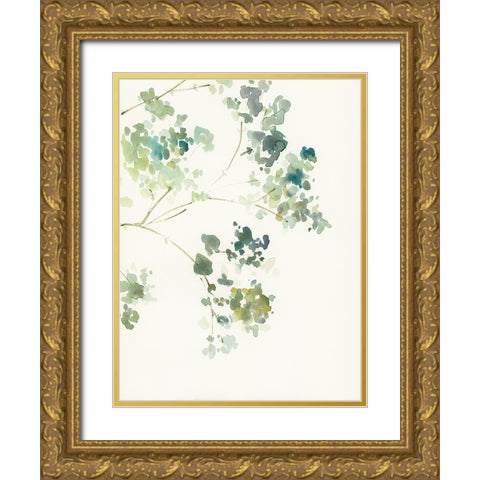 Soft Branches I Gold Ornate Wood Framed Art Print with Double Matting by Barnes, Victoria