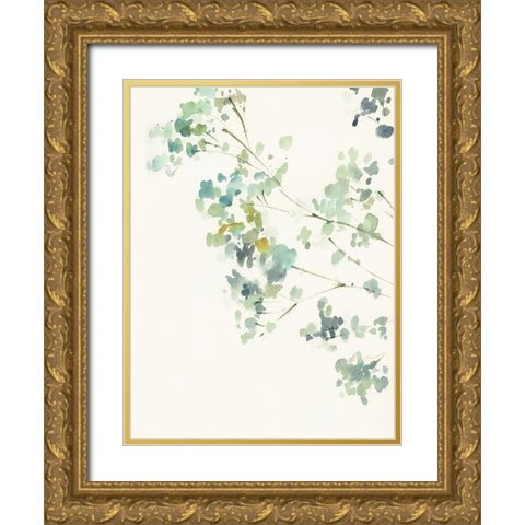 Soft Branches II Gold Ornate Wood Framed Art Print with Double Matting by Barnes, Victoria