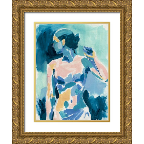 Loose Expressive Figure II Gold Ornate Wood Framed Art Print with Double Matting by Barnes, Victoria