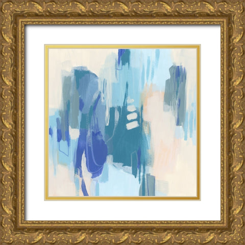 Azure Margin II Gold Ornate Wood Framed Art Print with Double Matting by Vess, June Erica