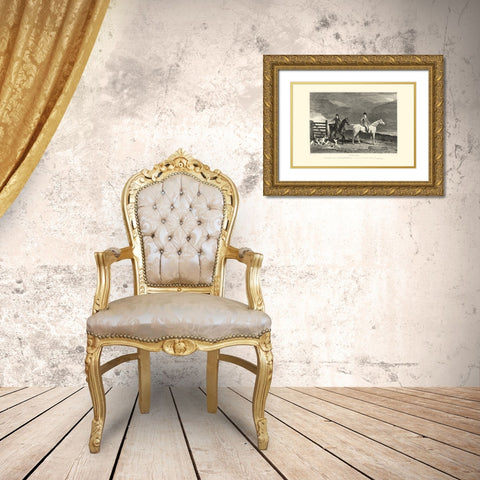 Custom Hunter Gold Ornate Wood Framed Art Print with Double Matting by Scott, John