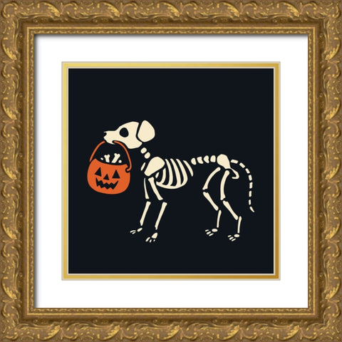 Skelepet II Gold Ornate Wood Framed Art Print with Double Matting by Barnes, Victoria