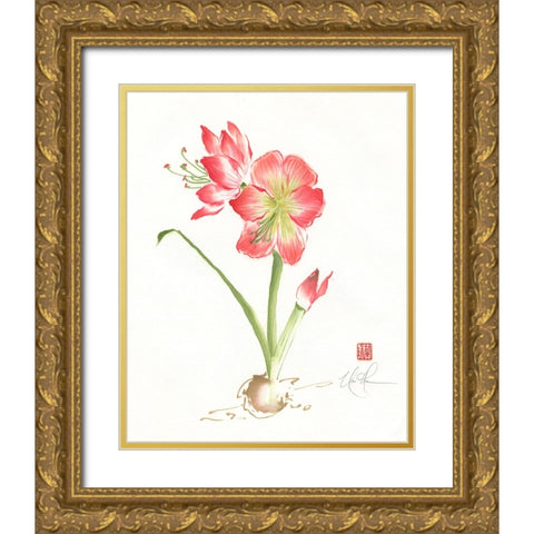 Gentle Love I Gold Ornate Wood Framed Art Print with Double Matting by Rae, Nan