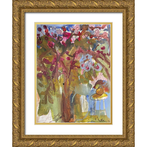 Under the Apple Tree II Gold Ornate Wood Framed Art Print with Double Matting by Ferrell, Erin McGee