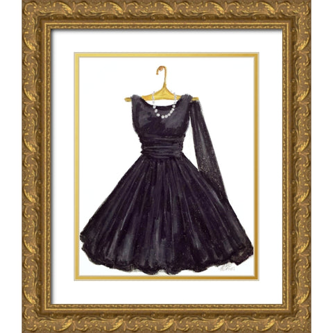 Black Dress Thread Gold Ornate Wood Framed Art Print with Double Matting by McGee, Janie