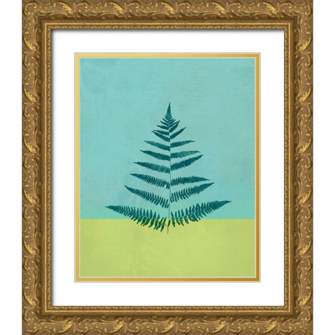 Leaves Green I Gold Ornate Wood Framed Art Print with Double Matting by Bagnato, Judi