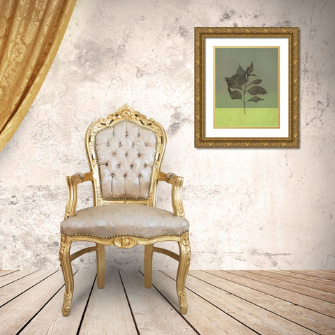 Leaves Green II Gold Ornate Wood Framed Art Print with Double Matting by Bagnato, Judi