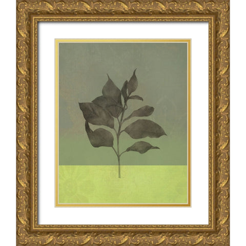 Leaves Green II Gold Ornate Wood Framed Art Print with Double Matting by Bagnato, Judi