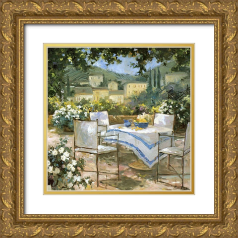 Tuscany Terrace I Gold Ornate Wood Framed Art Print with Double Matting by Stevens, Allayn