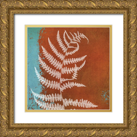 Fern Abstract Study I Gold Ornate Wood Framed Art Print with Double Matting by Poinski, Dianne