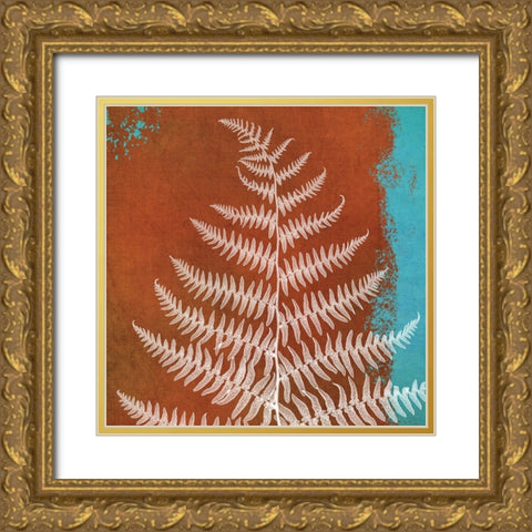 Fern Abstract Study II Gold Ornate Wood Framed Art Print with Double Matting by Poinski, Dianne