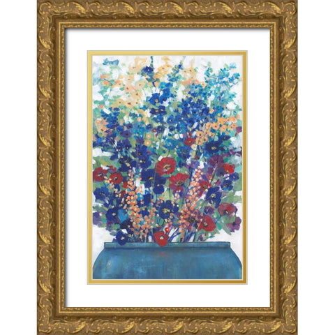 A bunch of Flowers II Gold Ornate Wood Framed Art Print with Double Matting by OToole, Tim