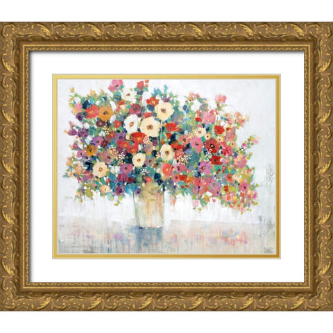 Mix Flower Bouquet I Gold Ornate Wood Framed Art Print with Double Matting by OToole, Tim