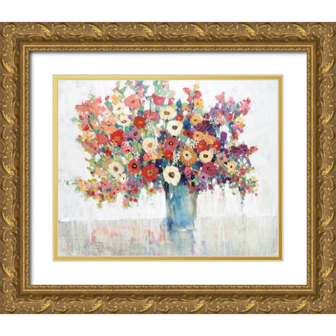 Mix Flower Bouquet II Gold Ornate Wood Framed Art Print with Double Matting by OToole, Tim