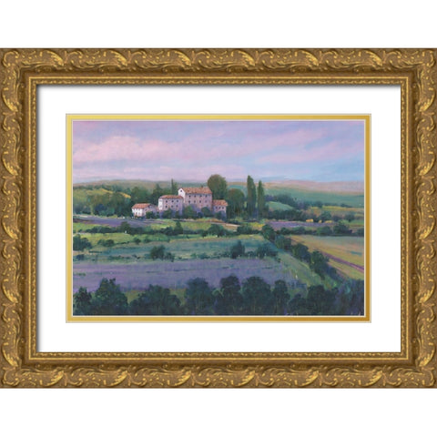 Soft Lavender Fields II Gold Ornate Wood Framed Art Print with Double Matting by OToole, Tim