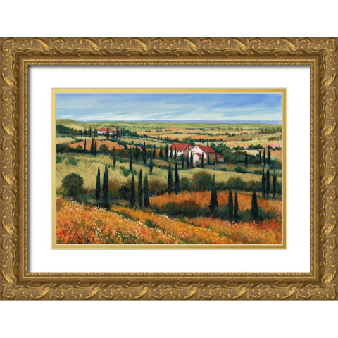 Hills of Tuscany I Gold Ornate Wood Framed Art Print with Double Matting by OToole, Tim