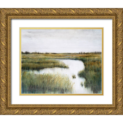 Misty Marshland  II Gold Ornate Wood Framed Art Print with Double Matting by OToole, Tim