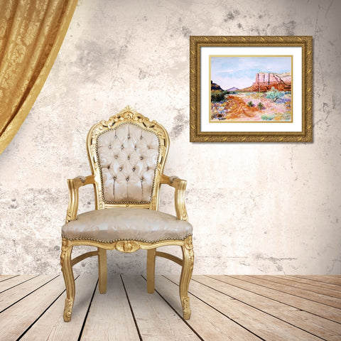 Desert in Spring Gold Ornate Wood Framed Art Print with Double Matting by Bonaparte, Diane