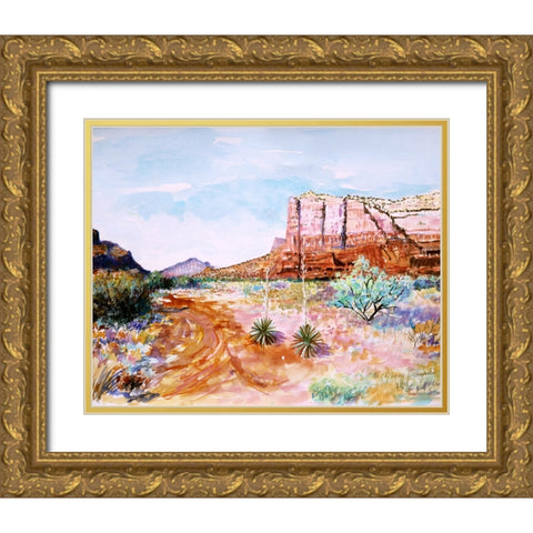 Desert in Spring Gold Ornate Wood Framed Art Print with Double Matting by Bonaparte, Diane