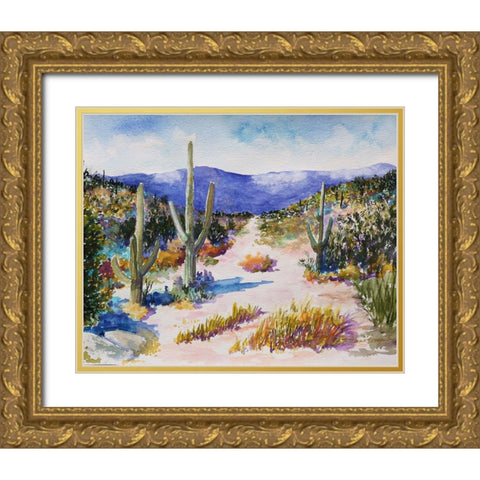 Desert Scene Gold Ornate Wood Framed Art Print with Double Matting by Bonaparte, Diane