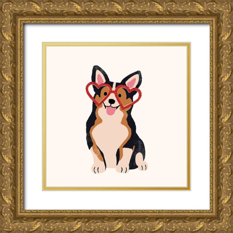 Little Legs Big Heart III Gold Ornate Wood Framed Art Print with Double Matting by Barnes, Victoria