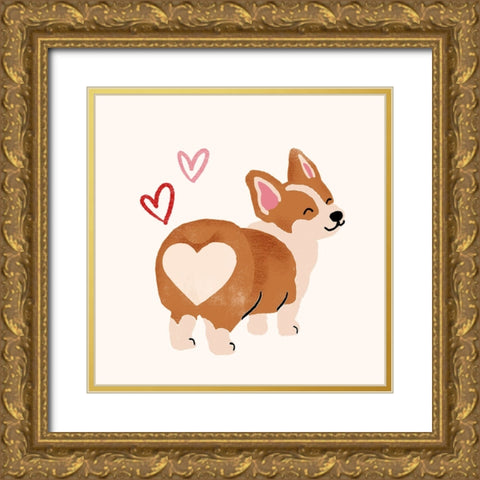 Little Legs Big Heart V Gold Ornate Wood Framed Art Print with Double Matting by Barnes, Victoria