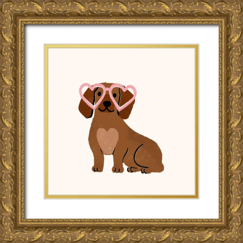 Little Legs Big Heart VI Gold Ornate Wood Framed Art Print with Double Matting by Barnes, Victoria