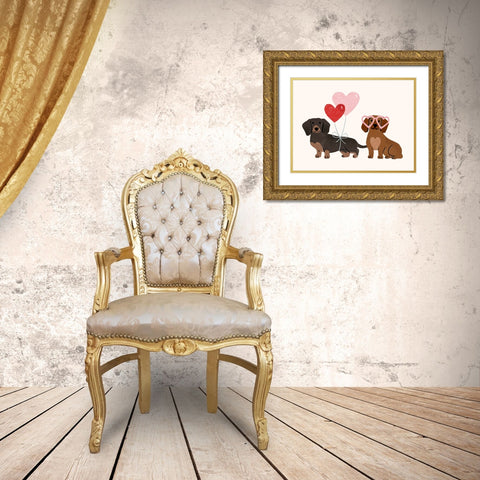 Little Legs Big Heart VII Gold Ornate Wood Framed Art Print with Double Matting by Barnes, Victoria