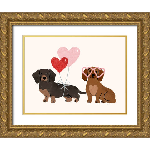 Little Legs Big Heart VII Gold Ornate Wood Framed Art Print with Double Matting by Barnes, Victoria