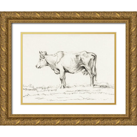 Bernard Cow Sketch I Gold Ornate Wood Framed Art Print with Double Matting by Bernard, Jean