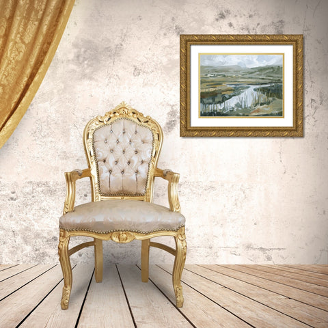 Wetland Vista I Gold Ornate Wood Framed Art Print with Double Matting by Barnes, Victoria