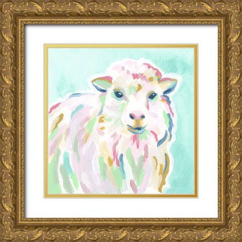 Pop Pasture IV Gold Ornate Wood Framed Art Print with Double Matting by Vess, June Erica