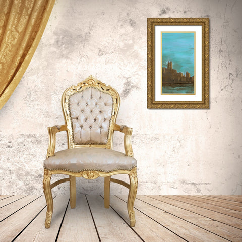 Manhattan Triptych III Gold Ornate Wood Framed Art Print with Double Matting by Ludwig, Alicia