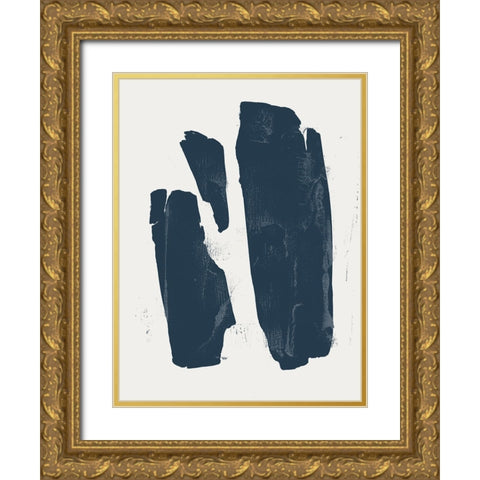 Custom Triple Block Print II Gold Ornate Wood Framed Art Print with Double Matting by Green, Jacob