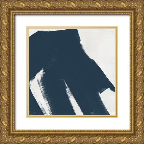 Custom Block Brushwork III Gold Ornate Wood Framed Art Print with Double Matting by Vess, June Erica