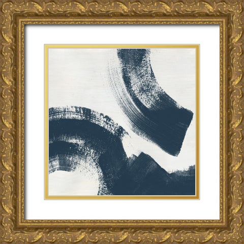 Custom Block Brushwork VI Gold Ornate Wood Framed Art Print with Double Matting by Vess, June Erica