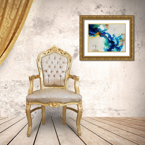 Animated Flow II Gold Ornate Wood Framed Art Print with Double Matting by Drotar, Rikki