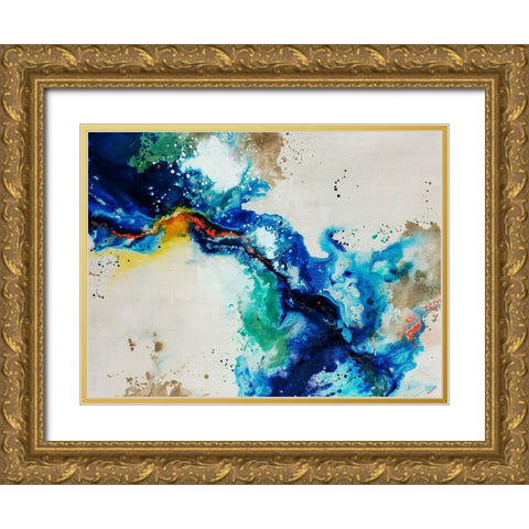 Animated Flow II Gold Ornate Wood Framed Art Print with Double Matting by Drotar, Rikki