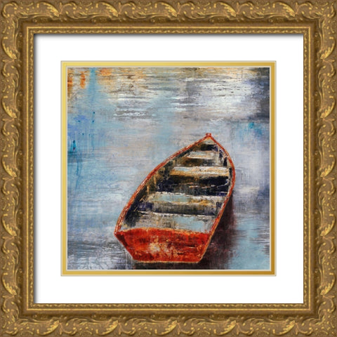 The Row Boat Gold Ornate Wood Framed Art Print with Double Matting by Henry, Alexys